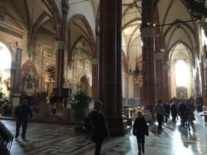 Entering the nave at the Duomo di Verona, Italy