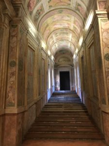 Covered stairway at Castello di San Giorgio in Mantua, Italy