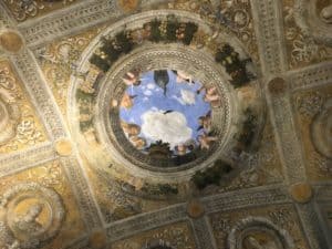 Ceiling at Camera degli Sposi at Castello di San Giorgio in Mantua, Italy