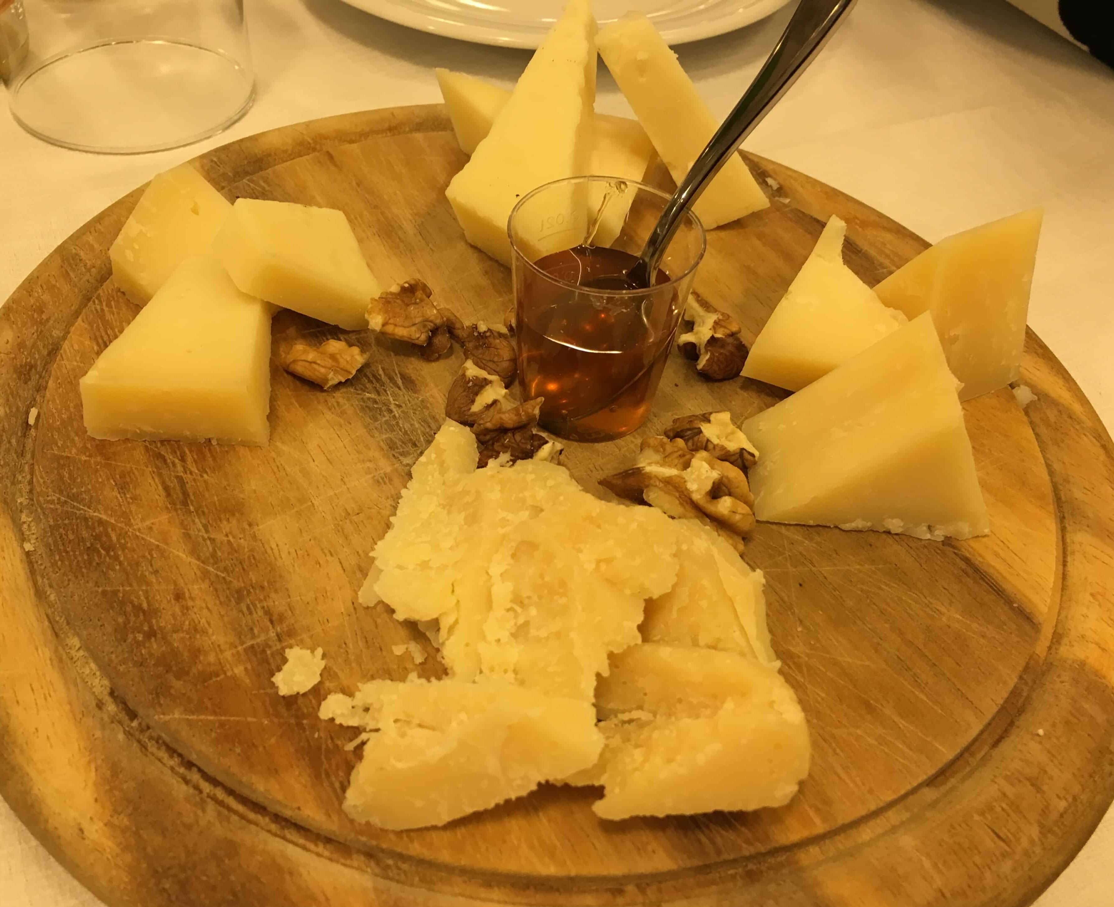 Cheese plate at Ristorante Scaligero in Verona, Italy