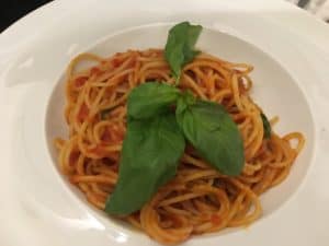 Spaghetti pomodoro at Birreria Barbanera in Venice, Italy
