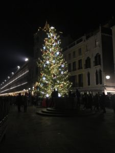 Christmas tree at Piazzetta dei Leoncini in Venice, Italy