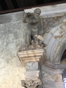 Hercules killing the Hydra by Tiziano Aspetti on the Scala d'Oro at the Palazzo Ducale in Venice, Italy
