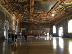 Sala del Maggior Consiglio in the Palazzo Ducale in Venice, Italy