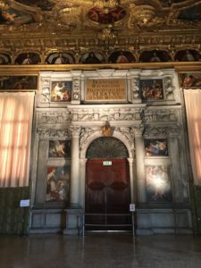Triumphal arch in the Sala dello Scrutinio in the Palazzo Ducale in Venice, Italy