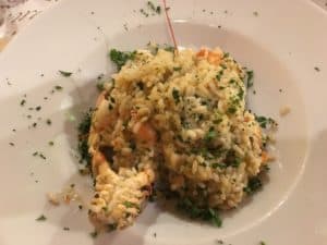 Risotto with lobster at Osteria Ai do Archi in Venice, Italy