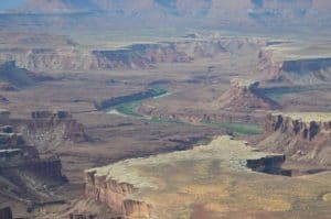 Turks Head (to the right of the river) at Green River Overlook in Canyonlands National Park, Utah
