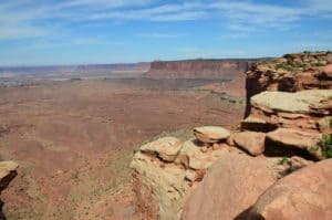 Looking towards Candlestick Tower on the Grand View Point Trail in Canyonlands National Park in Utah