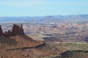 Looking towards the Maze on the Grand View Point Trail in Canyonlands National Park in Utah