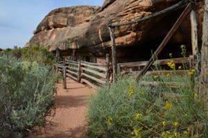 Old fence on the Cave Spring Trail at Canyonlands National Park in Utah