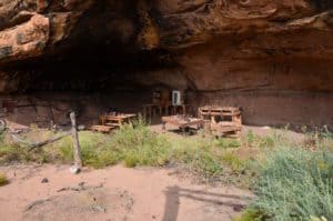 Cowboy camp on the Cave Spring Trail at Canyonlands National Park in Utah