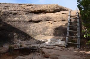 Ladder on the Cave Spring Trail at Canyonlands National Park in Utah