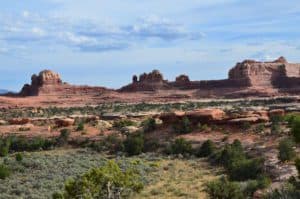 Wooden Shoe Arch Overlook at the Needles district in Canyonlands National Park, Utah