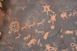 Petroglyphs at Newspaper Rock in Bears Ears National Monument in Utah