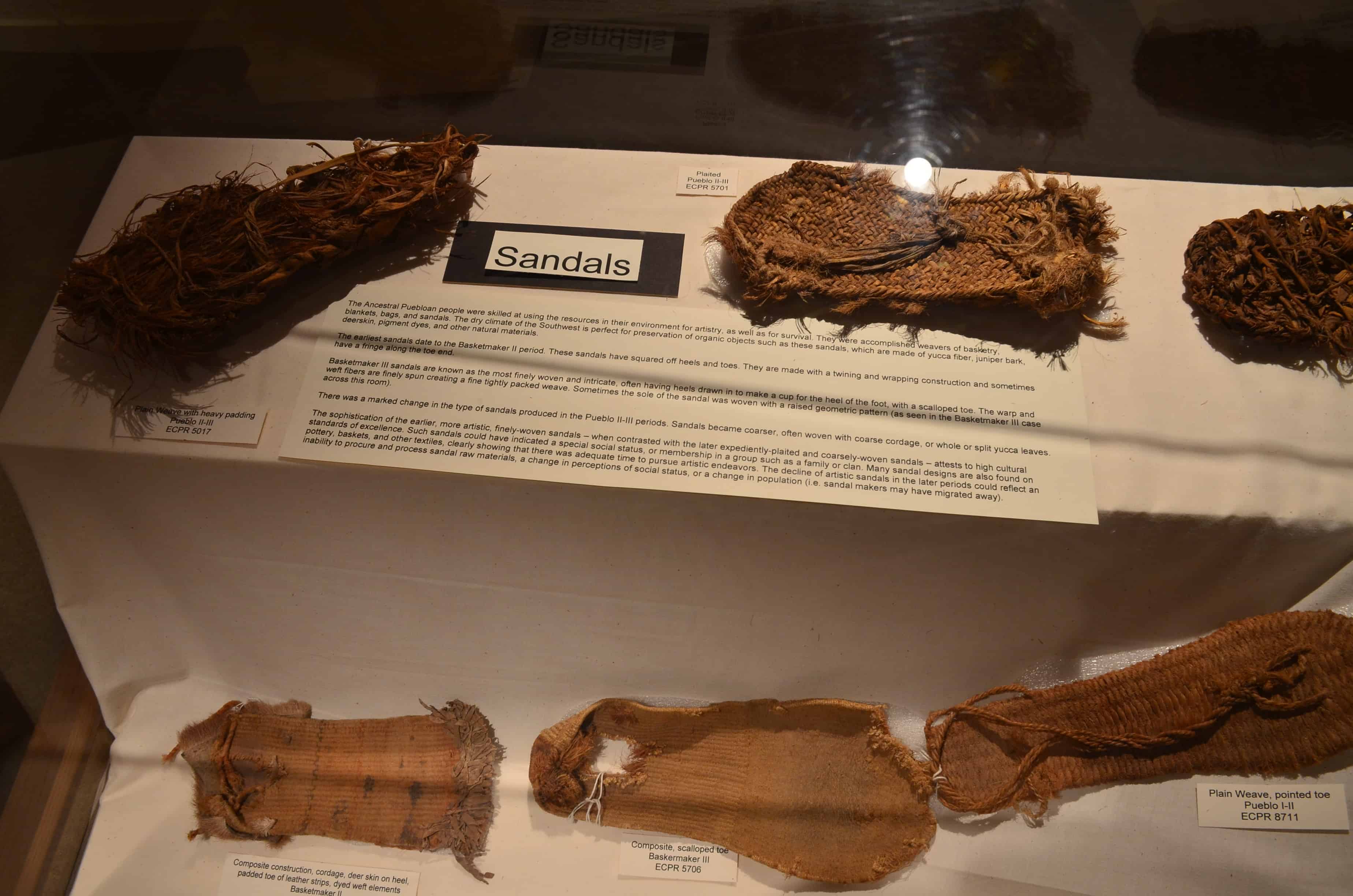 Sandals at Edge of the Cedars State Park Museum in Blanding, Utah