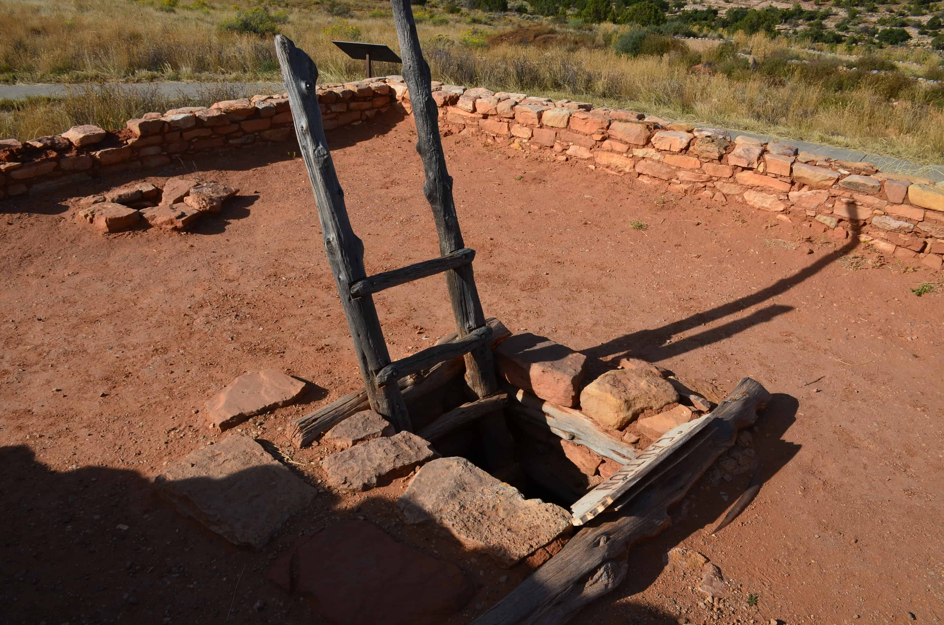 Ladder to the kiva at Edge of the Cedars State Park Museum in Blanding, Utah