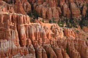 Hoodoos in the Bryce Amphitheater at Inspiration Point at Bryce Canyon National Park in Utah