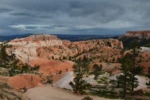View from the trail on the Queens Garden Trail at Bryce Canyon National Park in Utah