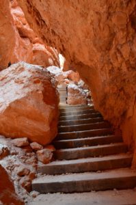 Stairs on the Navajo Loop Trail at Bryce Canyon National Park in Utah