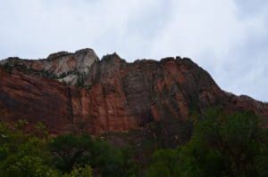 Mountains at the Temple of Sinawava at Zion National Park in Utah
