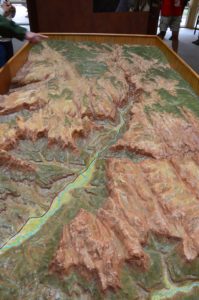 3D topographical map at the Zion Human History Museum at Zion National Park in Utah