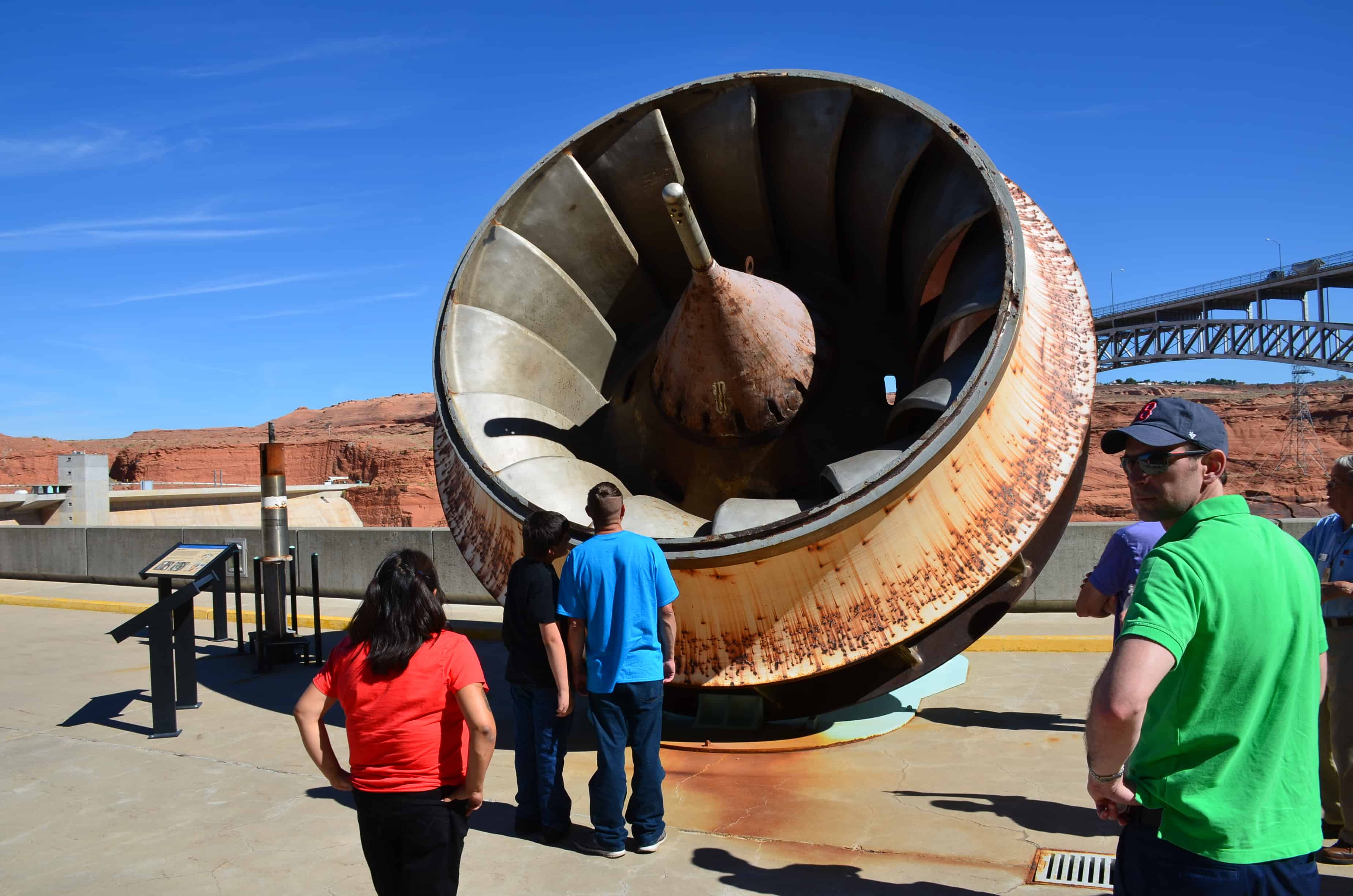 An old impeller at Glen Canyon Dam at Glen Canyon National Recreation Area in Arizona