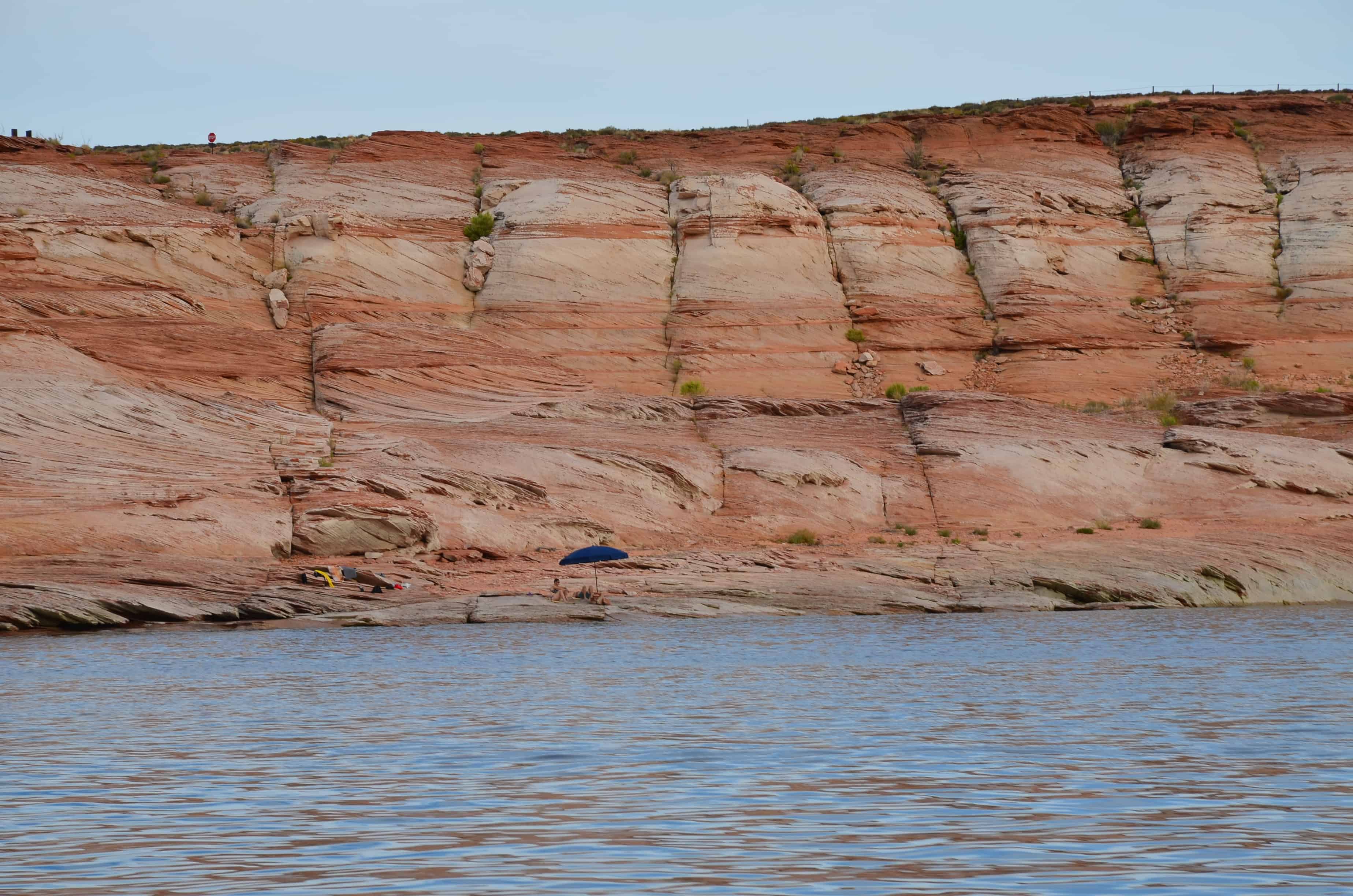 Sunbathers on Lake Powell at Glen Canyon National Recreation Area in Arizona