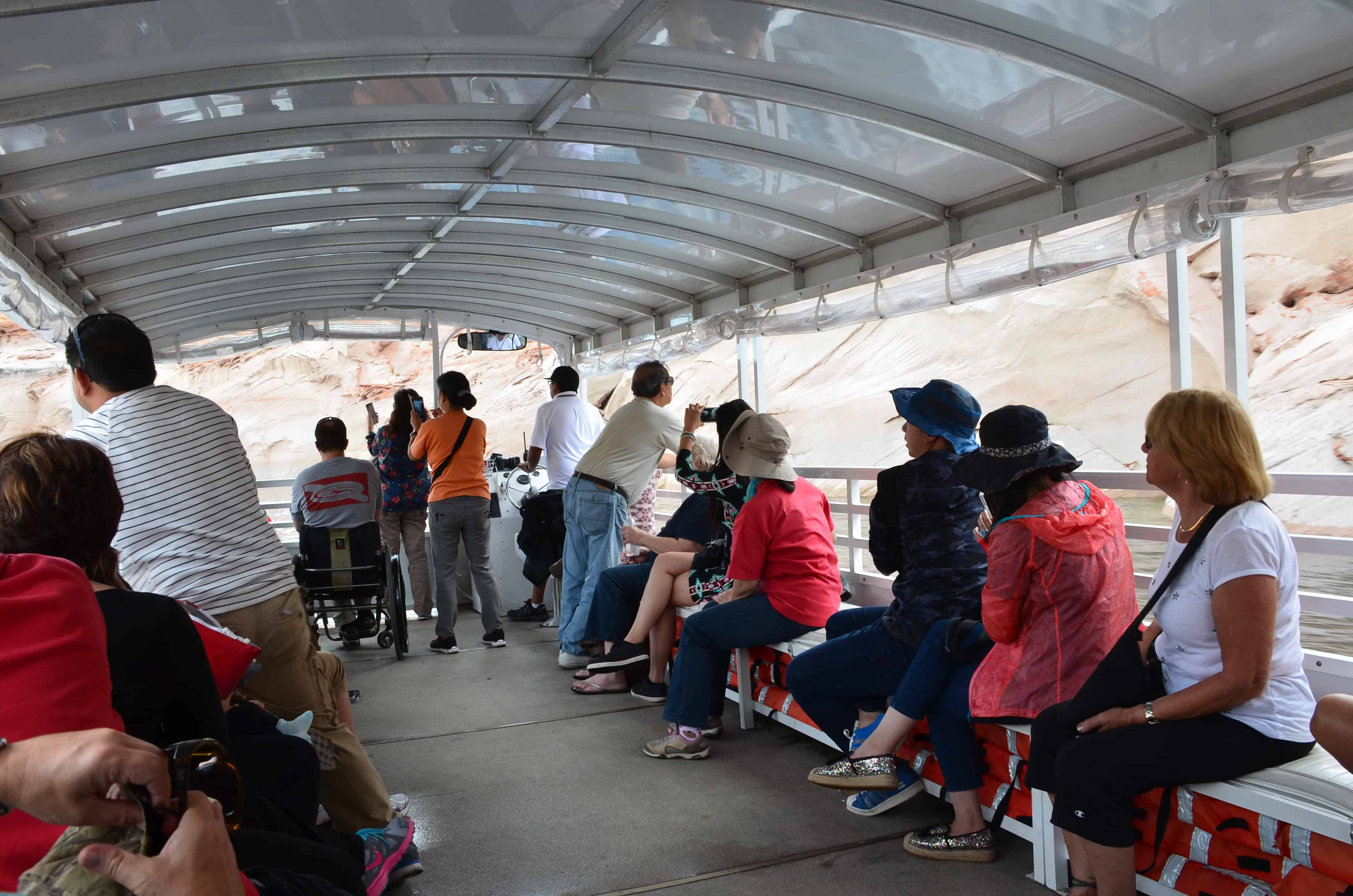 Enjoying the cruise on Lake Powell at Glen Canyon National Recreation Area in Arizona