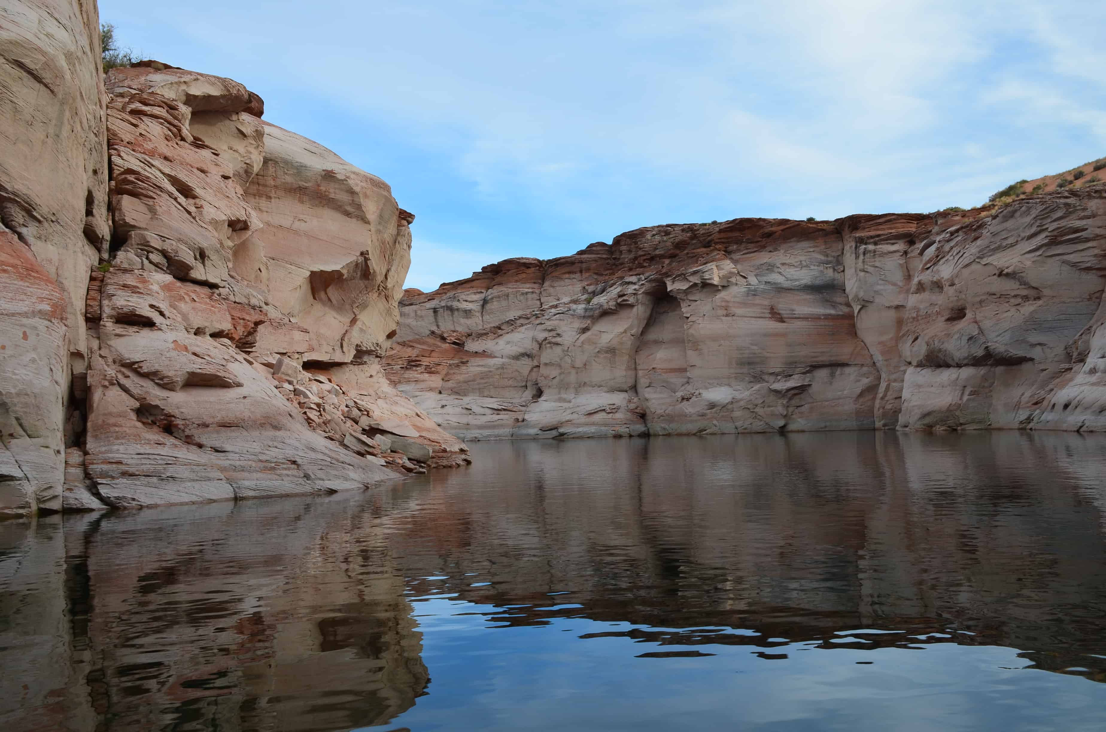 Entering the canyon on Lake Powell at Glen Canyon National Recreation Area in Arizona