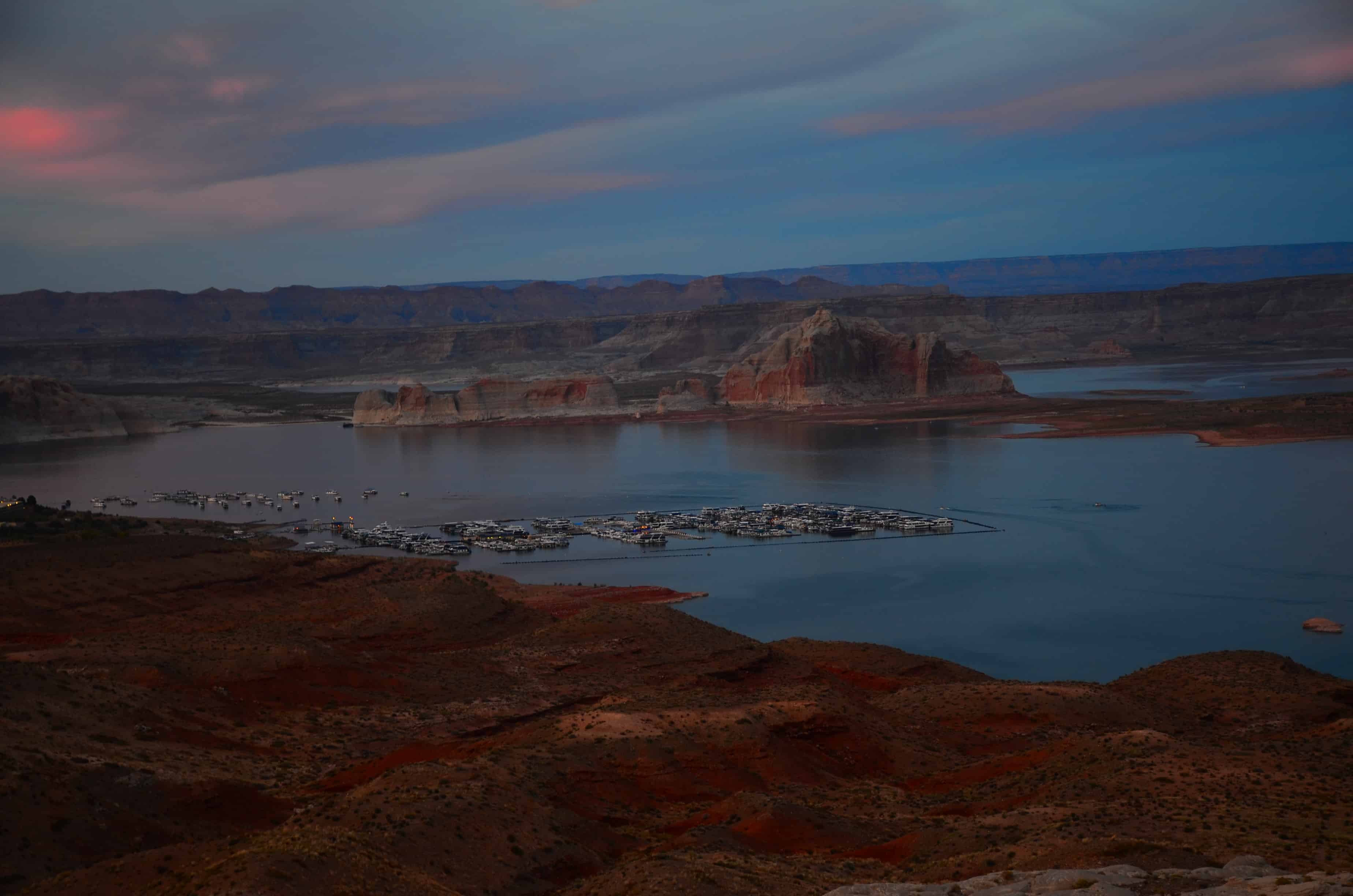Wahweap Marina from the Wahweap Overlook at Glen Canyon National Recreation Area in Arizona