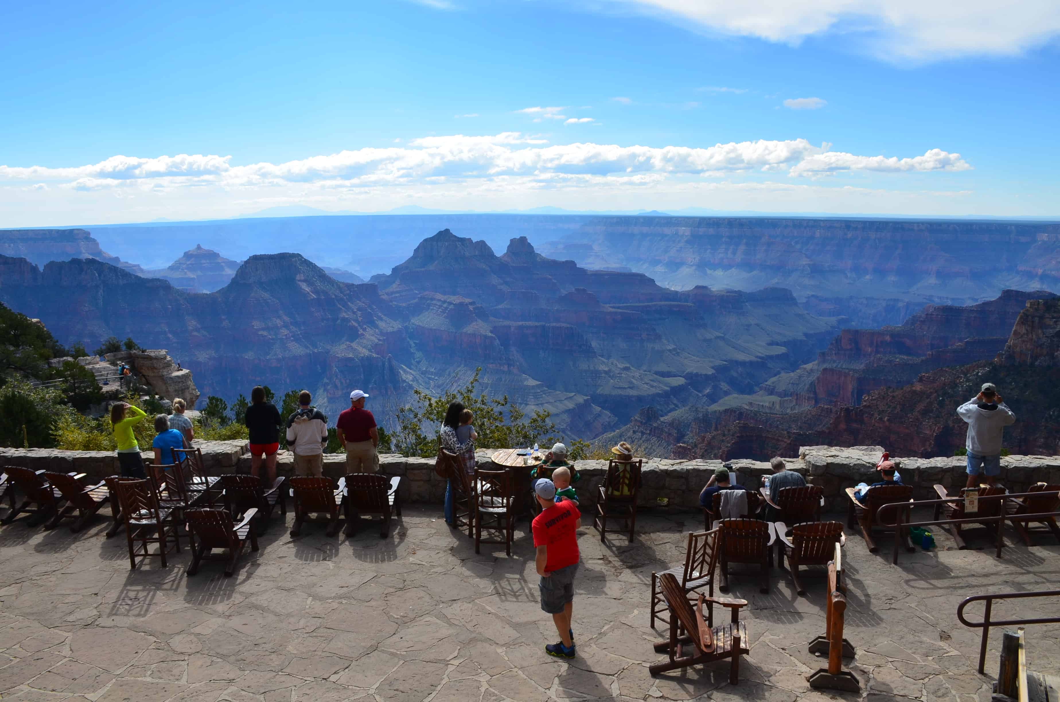 View from the Grand Canyon Lodge at the North Rim at Grand Canyon National Park in Arizona