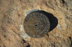 US Geological Survey marker at Cape Final at Grand Canyon National Park in Arizona