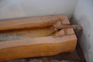 Trough in the Spring Room at Winsor Castle at Pipe Spring National Monument in Utah