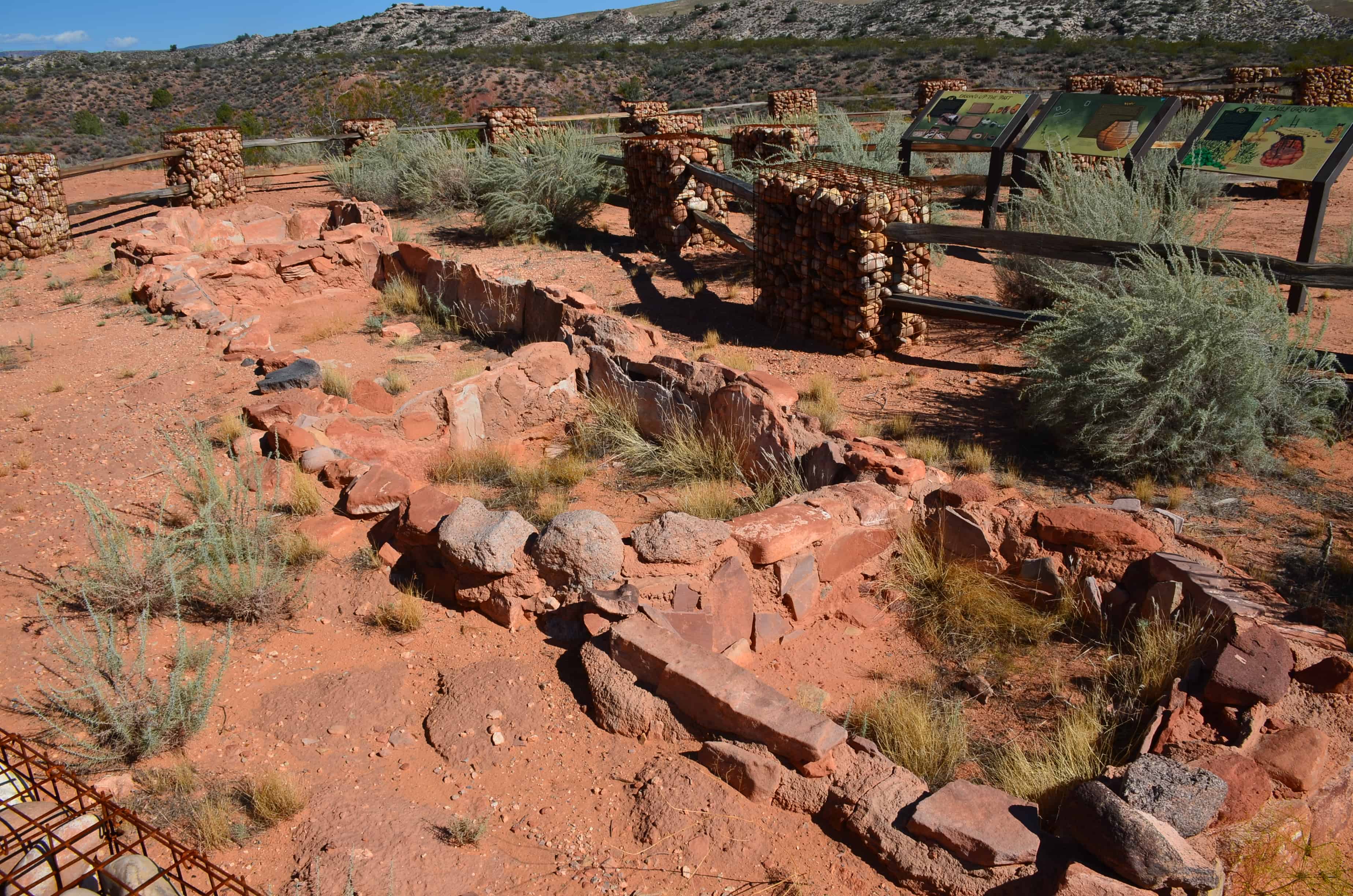 Ancestral Puebloan ruins on the Anasazi Trail at Red Cliffs Recreation Area in Utah