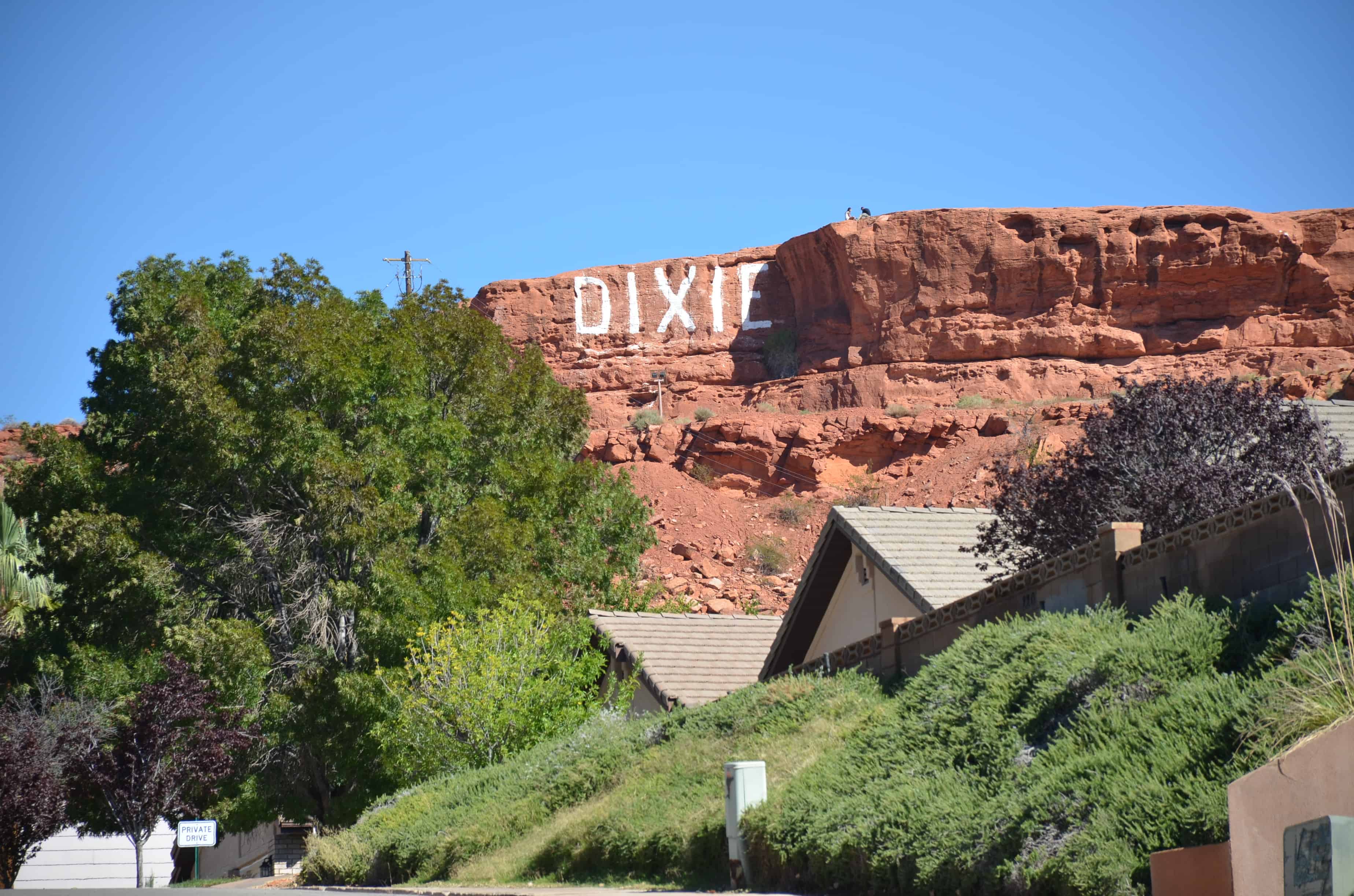 Dixie written on the rocks in St. George, Utah