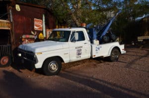 Tow truck at Hackberry General Store in Hackberry, Arizona