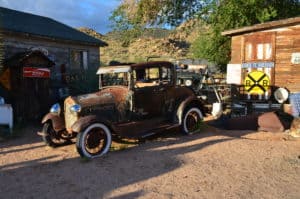 Rusting classic car at Hackberry General Store in Hackberry, Arizona
