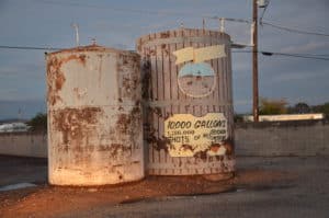 Water tanks in Seligman, Arizona