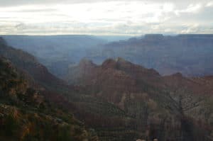View from the Desert View Watchtower at Desert View Point at Grand Canyon National Park in Arizona