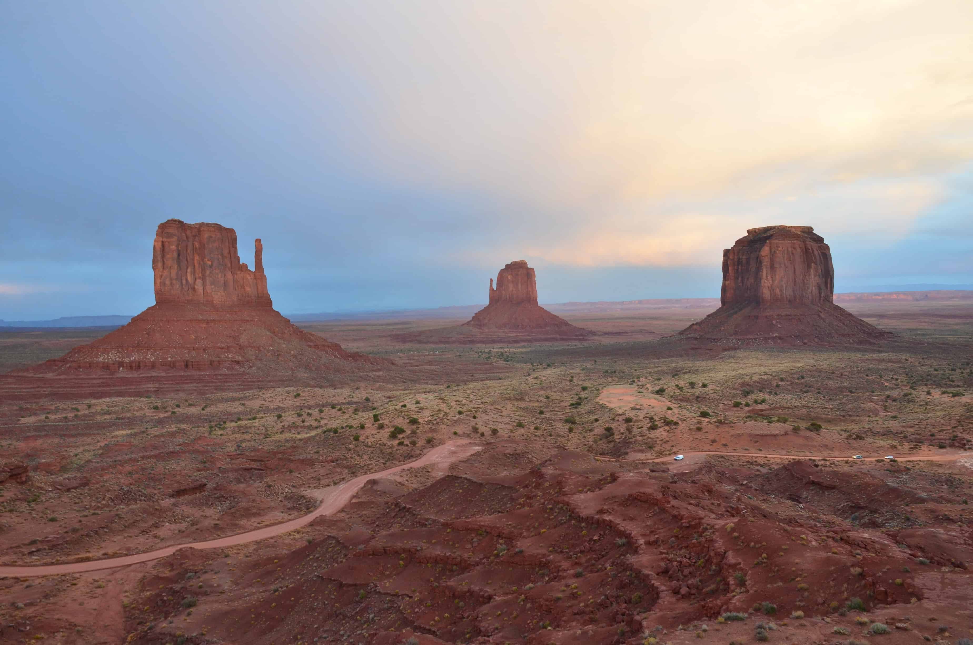 Buttes from the viewpoint at Monument Valley Tribal Park in Arizona