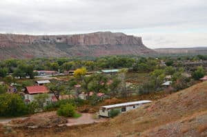 View of Bluff from the Bluff Great House in Bluff, Utah