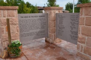 Hole in the Rock Monument at Bluff Fort in Bluff, Utah