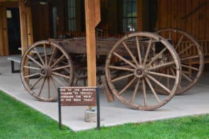 Original wagon used on the Hole in the Rock Trail at Bluff Fort in Bluff, Utah