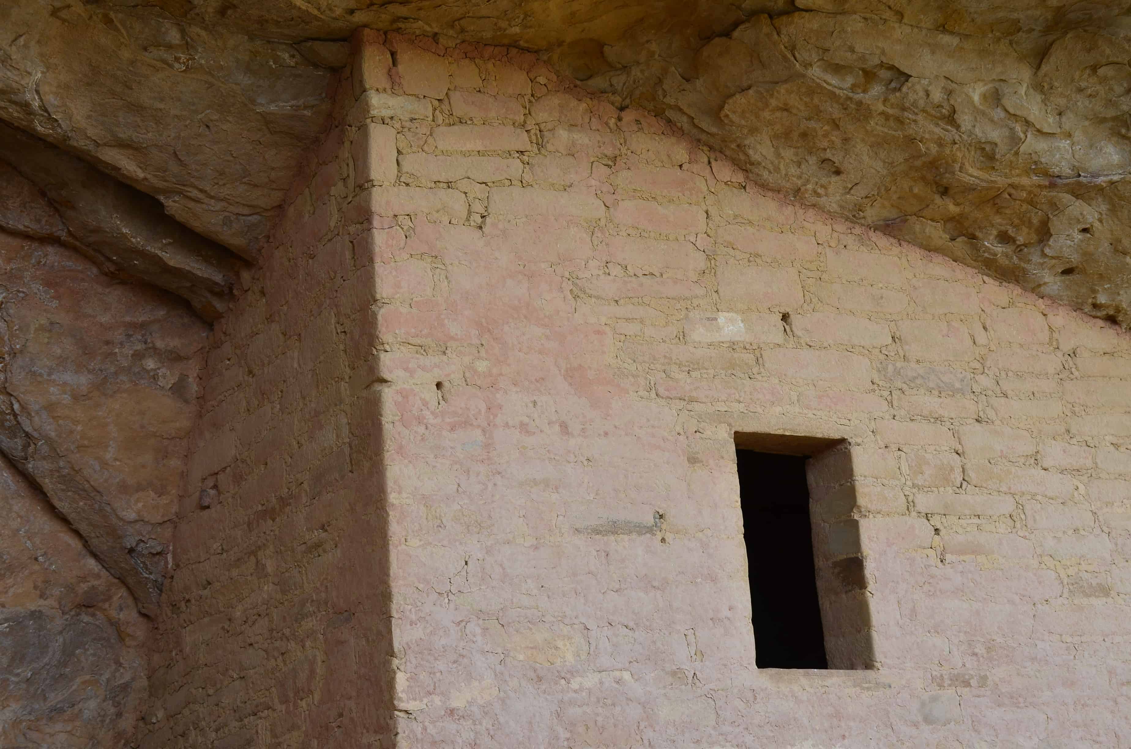Faded paint on a wall on the Balcony House tour at Mesa Verde National Park in Colorado