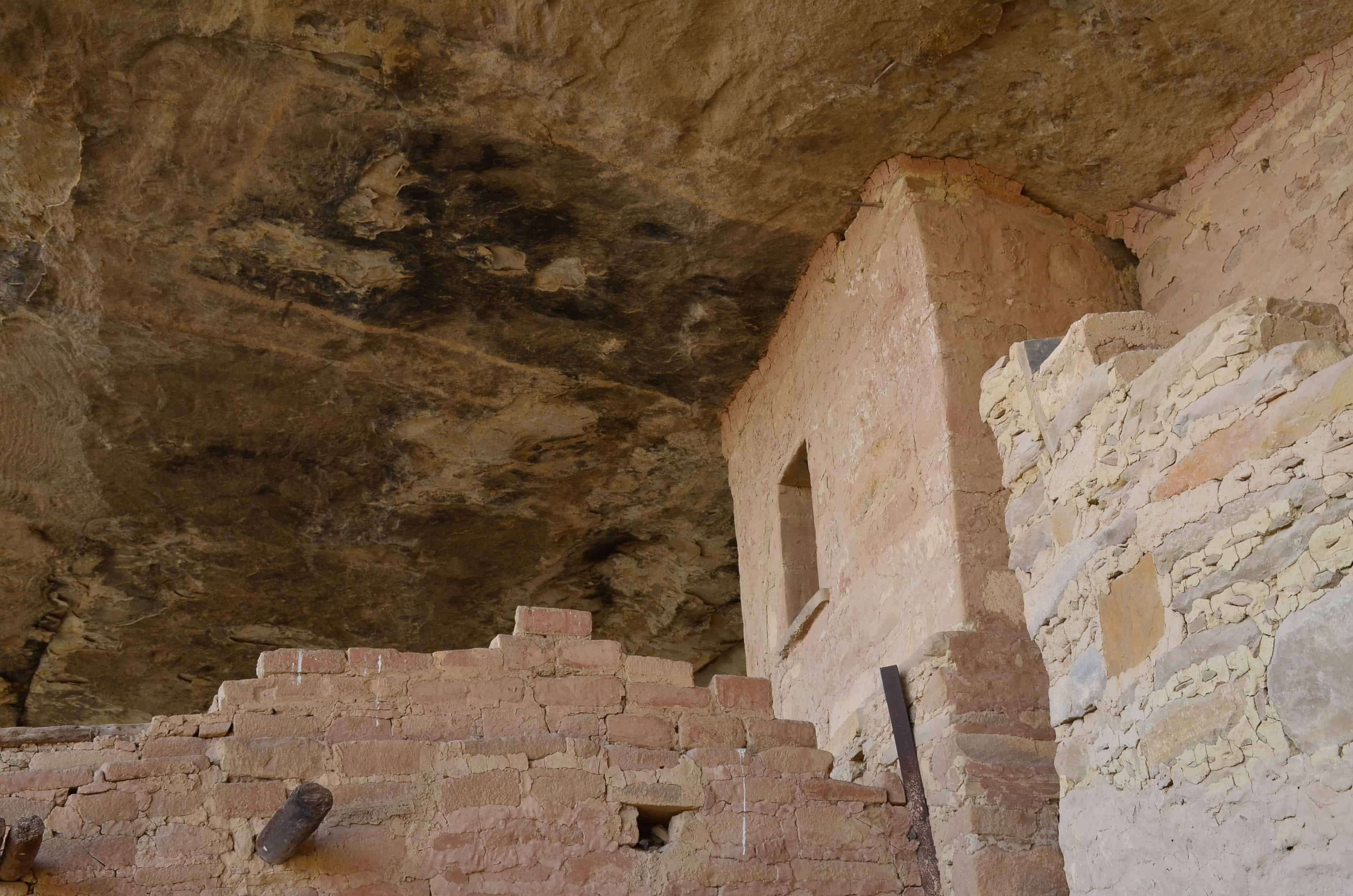 Smoke-blackened ceiling on the Balcony House tour at Mesa Verde National Park in Colorado