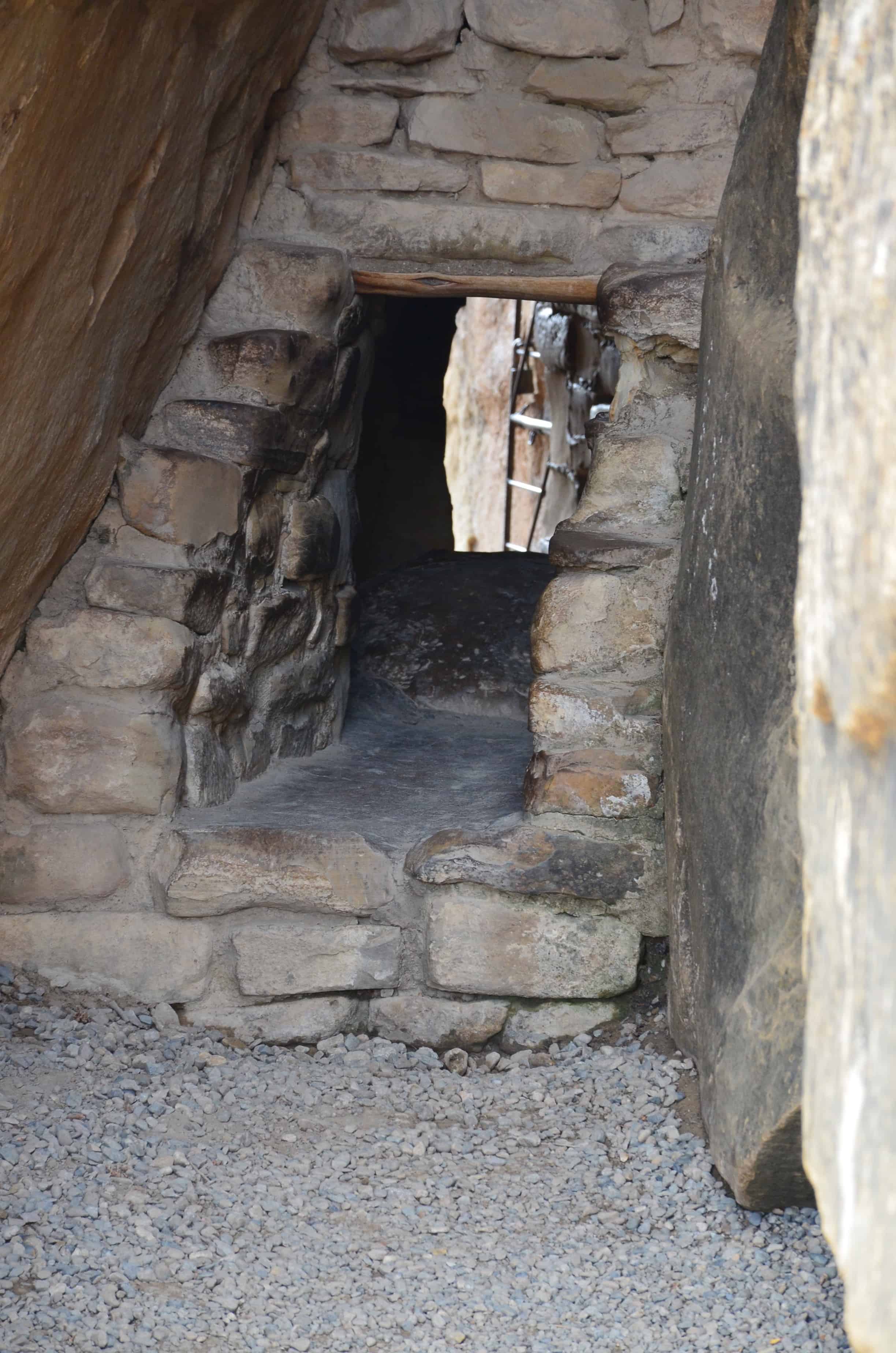 Tunnel on the Balcony House tour at Mesa Verde National Park in Colorado