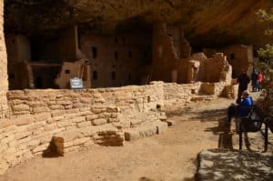 Visiting the ruins at Spruce Tree House at Mesa Verde National Park in Colorado