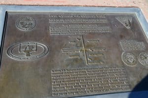 Historical marker at the Four Corners Monument at the New Mexico, Utah, Arizona, and Colorado Border