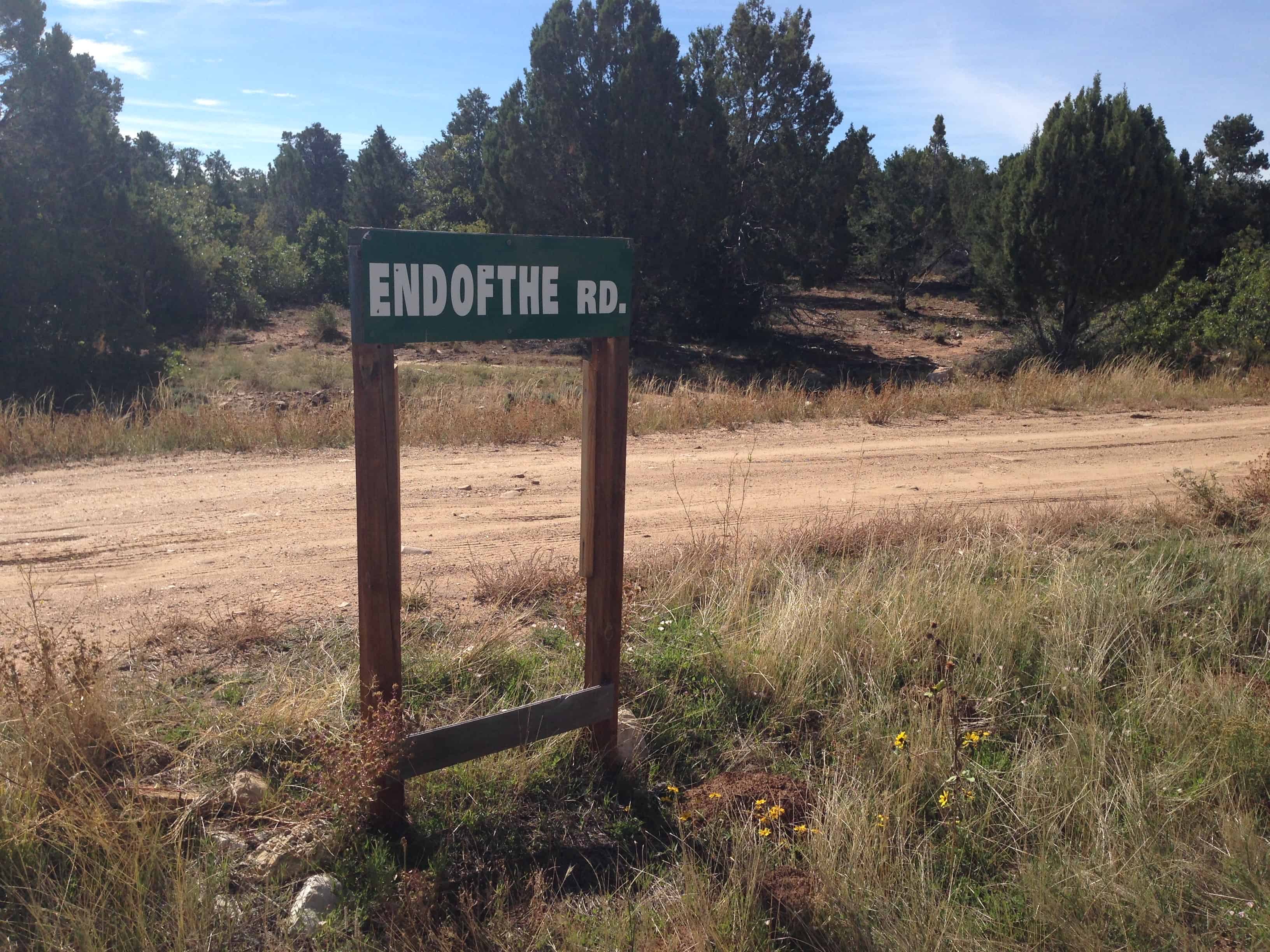 Sign for the Endothe Rd. on the way to Zion Ponderosa Ranch Resort in Utah