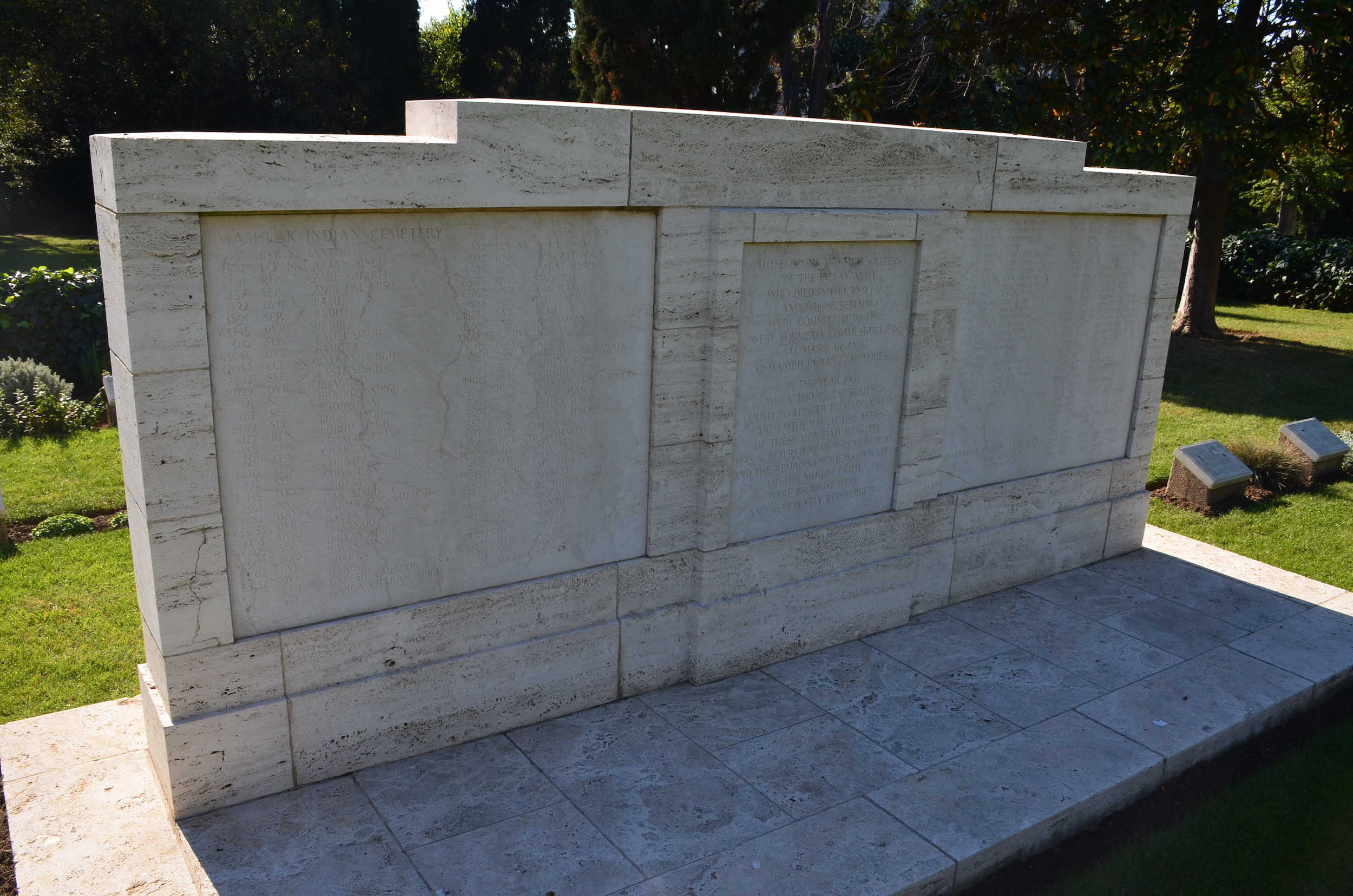 Memorial to soldiers of the Indian Army at the Haidar Pasha Cemetery in Istanbul, Turkey